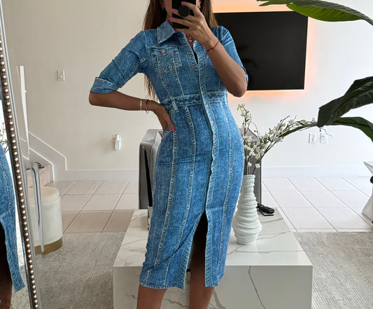 Denim strech dress