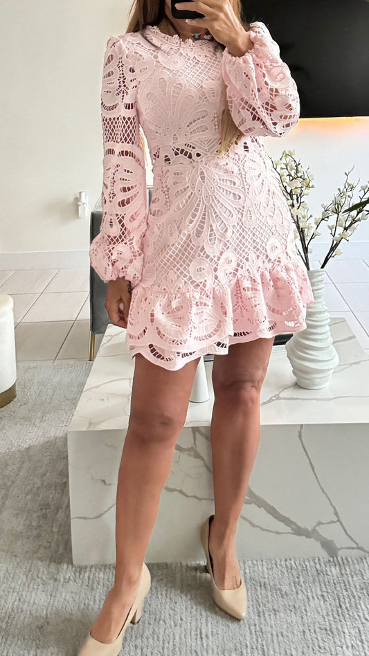 Embroidery Dress Baby Pink | Keekaty's