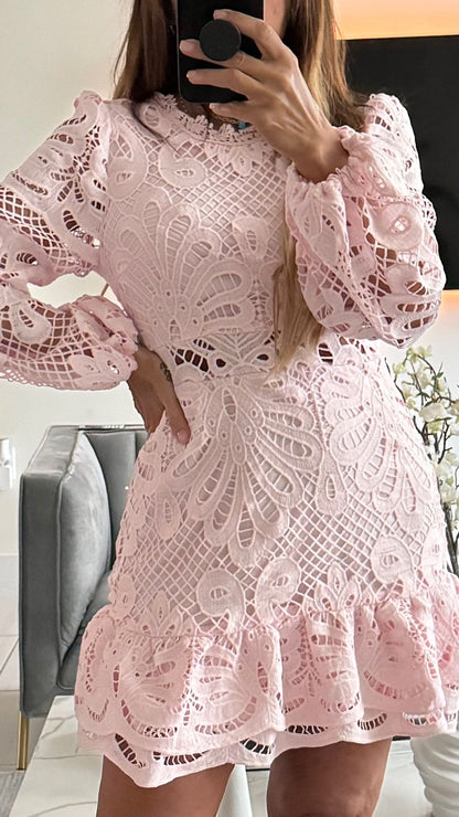 Embroidery Dress Baby Pink | Keekaty's